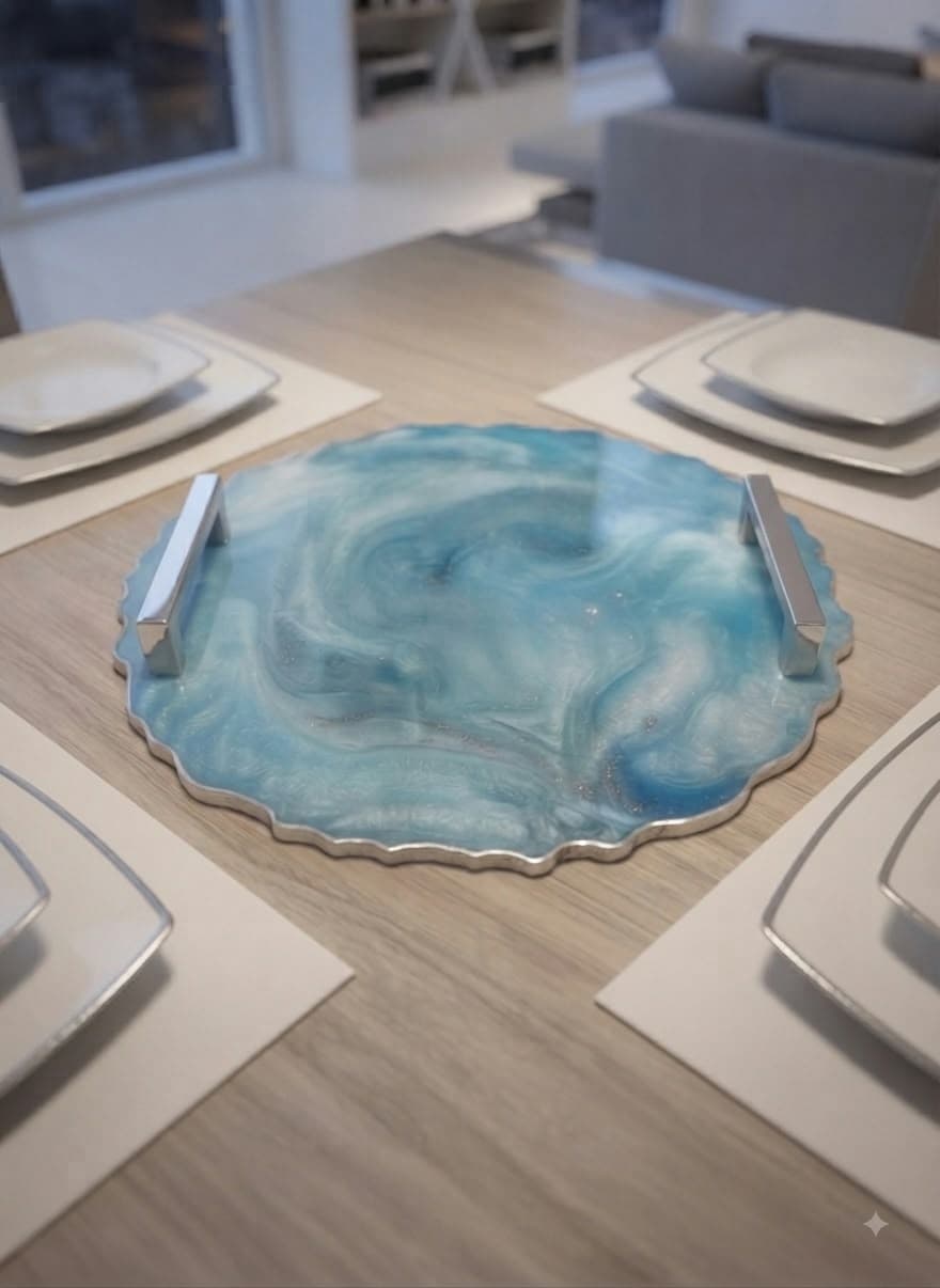 Azure Serenity Resin Tray