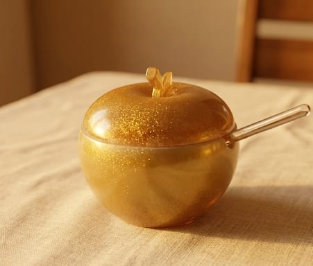 Golden elegance apple honey dish