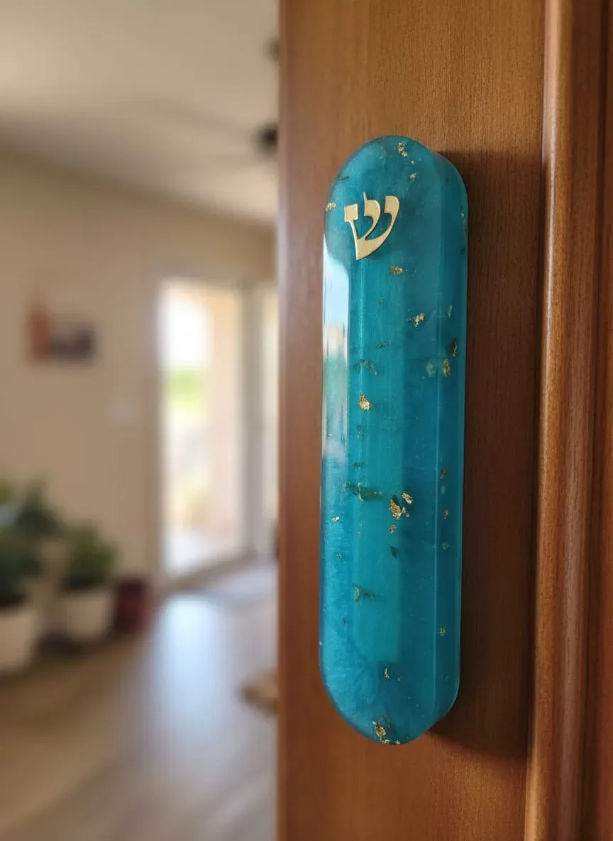 Turquoise Splendor Mezuzah Case